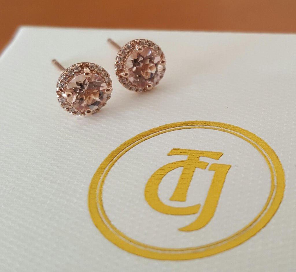 Morganite and Diamond 'Embrace' Earrings by CTJ