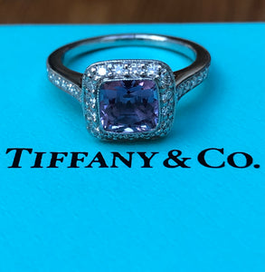 Pre Loved Tiffany & Co. Purple Sapphire Legacy Diamond Ring