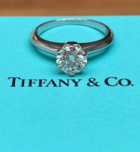 Tiffany & Co. 0.84ct I/VS2 Diamond Solitaire Engagement Ring Cert/Val/Boxes