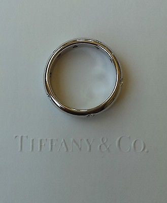 Tiffany & Co Etoile Platinum Diamond Band 0.22ct Size 6.5 RRP $3550