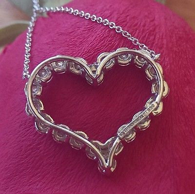 Tiffany & Co 2.22tcw Tiffany Hearts Large Diamond Pendant Paperwork RRP $13500