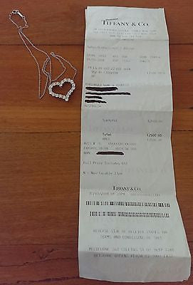 Tiffany & Co 2.22tcw Tiffany Hearts Large Diamond Pendant Paperwork RRP $13500