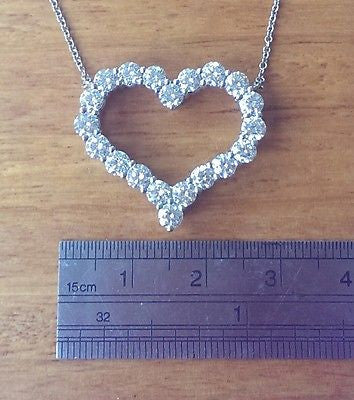 Tiffany & Co 2.22tcw Tiffany Hearts Large Diamond Pendant Paperwork RRP $13500