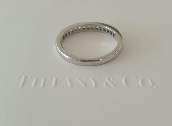 Tiffany & Co. 0.39tcw Princess Cut Diamond Half Eternity Band PT950 Paperwork