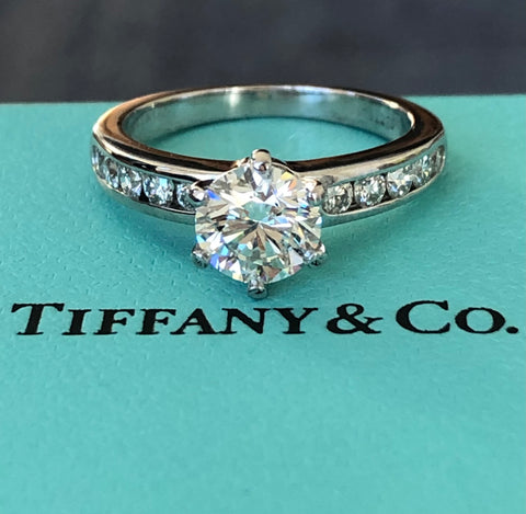 Tiffany & Co. 1.40tcw H/VVS1 Diamond Engagement Ring w/ Diamonds Band Cert, Val