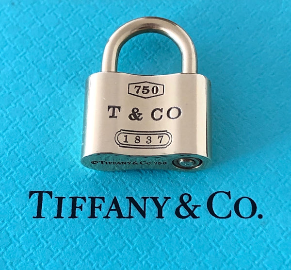 Tiffany & Co Solid 18k Yellow Gold 1837 Padlock Pendant / Charm Opens & Closes