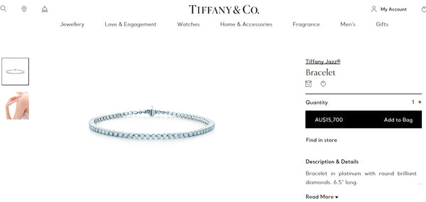 Tiffany & Co. 1.41tcw Diamond Jazz Tennis Bracelet Platinum Receipt/Boxes $15700