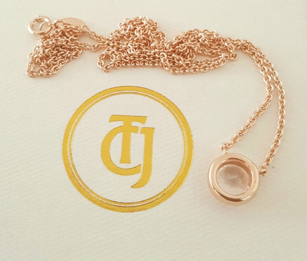 0.90ct Morganite and 0.06tcw Diamond Pendant Necklace 18ct 18k Rose Gold by CTJ