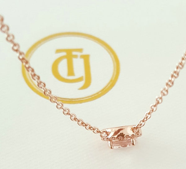 0.90ct Morganite and 0.06tcw Diamond Pendant Necklace 18ct 18k Rose Gold by CTJ