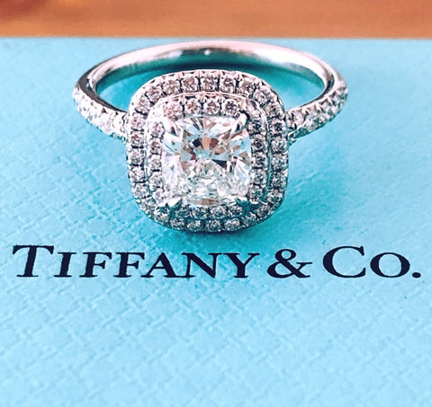 Tiffany & Co. 1.38tcw H/VS1 Diamond Soleste Engagement Ring Cert/Val/Rcpt/Boxes